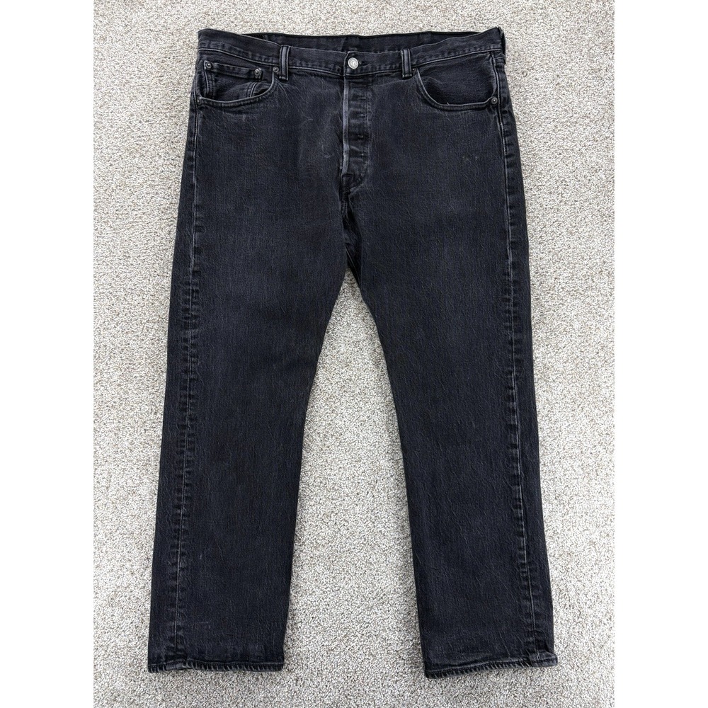 Levis‎ 501 Jeans Mens 40x30 (Fits 38x29) Listless Faded Black Stretch Denim 2016